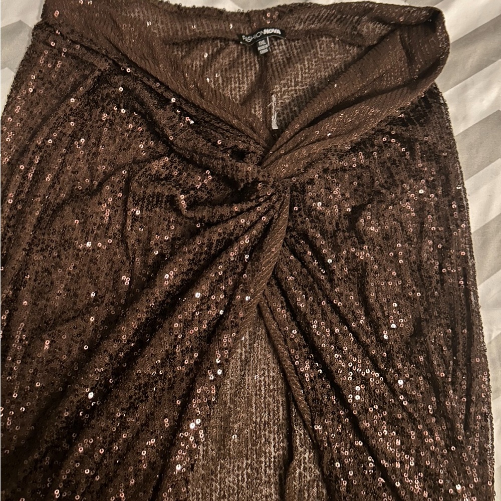 Brown sequin coverup
